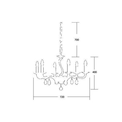 Brumberg Leuchten Krone Chiara 6xE14/40W, chrom 00850626