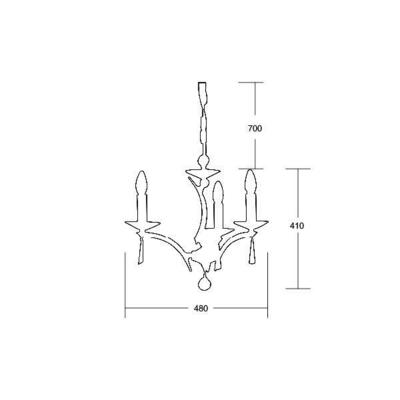 Brumberg Leuchten Krone Stella 3xE14/40W,schwarzch. 00850663