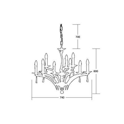 Brumberg Leuchten Krone Stella 9xE14/60W,schwarzch. 00850669