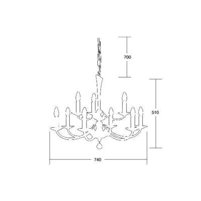 Brumberg Leuchten Krone Bahia 9Lp., chrom 00859009