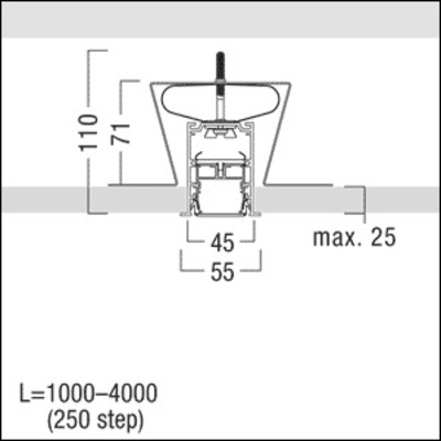 Zumtobel Group Kanal für LED-Lichtlinie schwarz SLOINslimKL4000 F BK