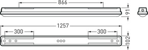 Trilux LED-Feuchtraumleuchte 840, IP66, PC 2310 12 B40 #7922740