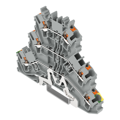 WAGO GmbH & Co. KG Dreistockklemme mit Drücker, grau 2202-3227