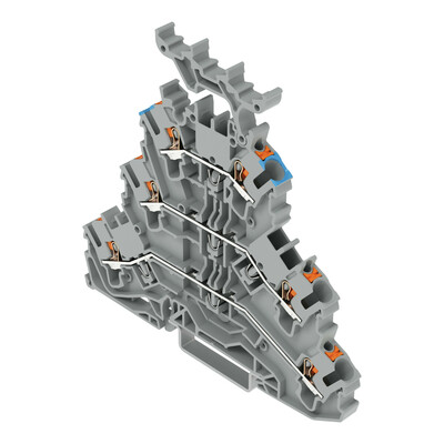 WAGO GmbH & Co. KG Dreistockklemme mit Drücker, grau 2202-3233