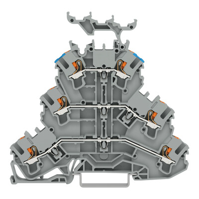 WAGO GmbH & Co. KG Dreistockklemme mit Drücker, grau 2202-3233