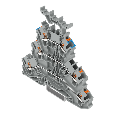 WAGO GmbH & Co. KG Dreistockklemme mit Drücker, grau 2202-3233