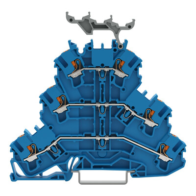 WAGO GmbH & Co. KG Dreistockklemme mit Drücker, blau 2202-3234