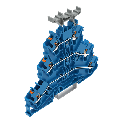 WAGO GmbH & Co. KG Dreistockklemme mit Drücker, blau 2202-3234