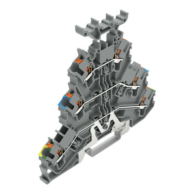 WAGO GmbH & Co. KG Dreistockklemme mit Drücker, grau 2202-3247