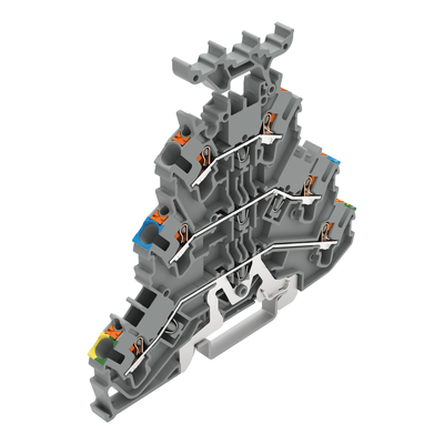 WAGO GmbH & Co. KG Dreistockklemme mit Drücker, grau 2202-3247