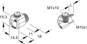 HKL Klemmnippel schwarz D:3-6,5/L:18mm M10x1 434