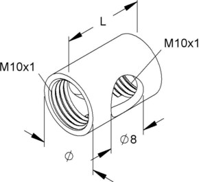 HKL Auslaßnippel Messing, M10x1 471