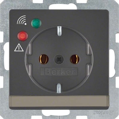 Berker SCHUKO-Steckdose anth/sa Überspannungsschutz 41086086