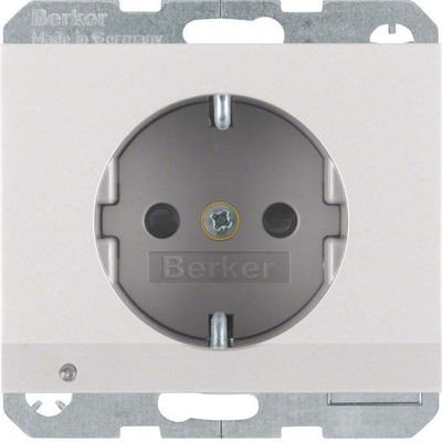 Berker SCHUKO-Steckdose aluminium LED-Orientierg-licht 41097003