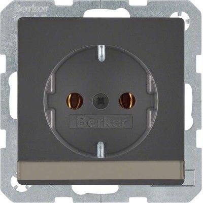 Berker SCHUKO-Steckdose anth/sa m. Beschriftungsfeld 47506086 Berker SCHUKO-Steckdose anth/sa m. Beschriftungsfeld 47506086