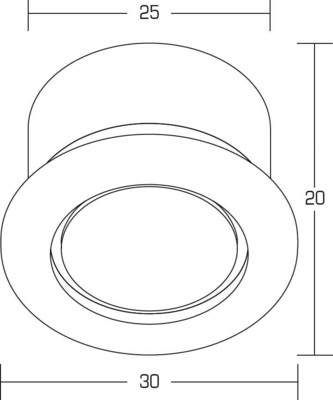 Brumberg Leuchten LED-Einbaulichtpunkt 1xPow.-LED 1W LF:ww 0P3653WW