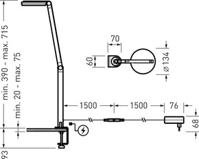Trilux LED-Tischleuchte HCL, schwarz Cultega T S #7855659