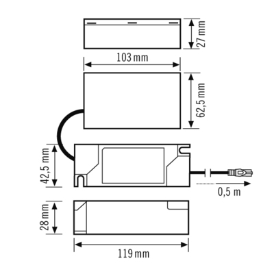 ESYLUX LED-Panel M625 840 CELINE-2 #EQ10132506