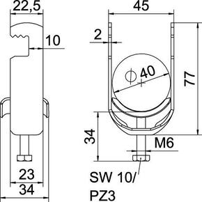 OBO Bettermann Vertr Bügelschelle 34-40mm BS-F1-M-40 A2
