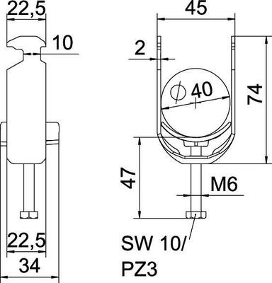 OBO Bettermann Vertr Bügelschelle 34-40mm BS-H1-K-40 FT