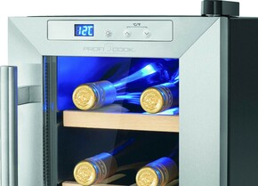 PROFI COOK Glastür-Kühlgerät Weinkühler PC-WK 1231 sw-inox