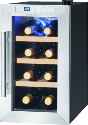 PROFI COOK Glastür-Kühlgerät Weinkühler PC-WK 1233 sw-inox
