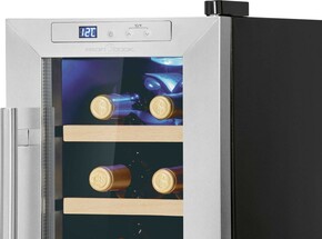 PROFI COOK Glastür-Kühlgerät Weinkühler PC-WK 1233 sw-inox