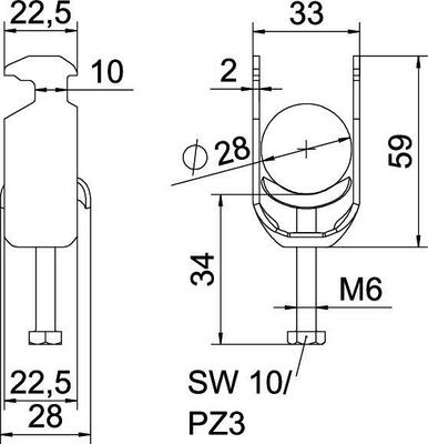OBO Bettermann Vertr Bügelschelle 2-28mm BS-H2-M-28 FT