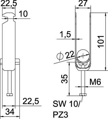 OBO Bettermann Vertr Bügelschelle 6-22mm BS-H3-K-22 FT