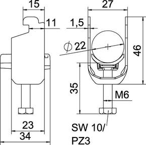 OBO Bettermann Vertr Bügelschelle 16-22mm BS-N1-K-22 A2