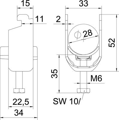 OBO Bettermann Vertr Bügelschelle 22-28mm BS-N1-K-28 A2