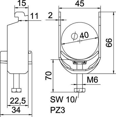 OBO Bettermann Vertr Bügelschelle 34-40mm BS-N1-K-40 FT