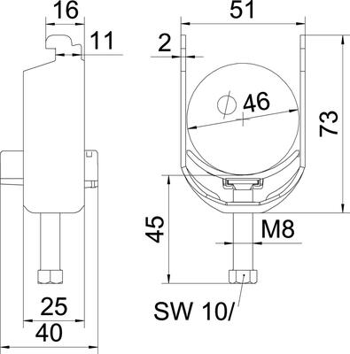 OBO Bettermann Vertr Bügelschelle 40-46mm BS-N1-K-46 A2