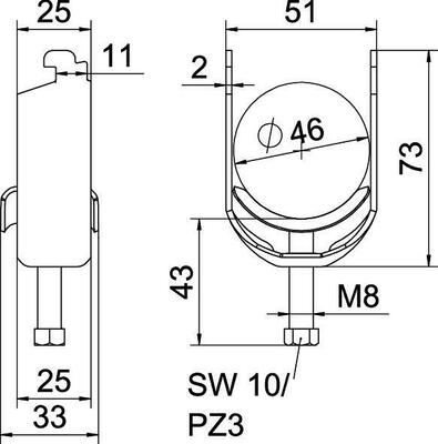 OBO Bettermann Vertr Bügelschelle 40-46mm BS-N1-M-46 FT
