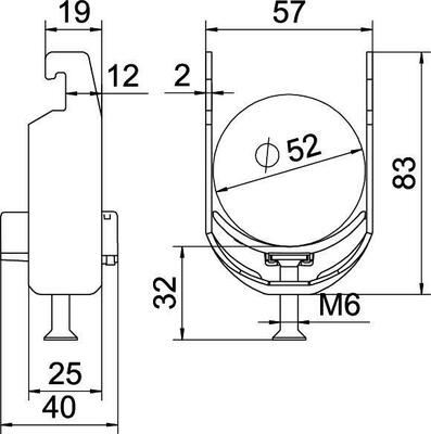 OBO Bettermann Vertr Bügelschelle 46-52mm BS-U1-K-52 ALU