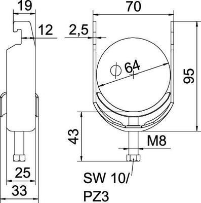 OBO Bettermann Vertr Bügelschelle 58-64mm BS-U1-M-64 A4
