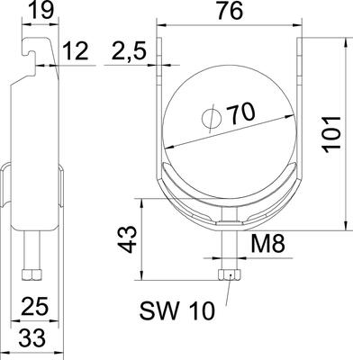 OBO Bettermann Vertr Bügelschelle 64-70mm BS-U1-M-70 A4