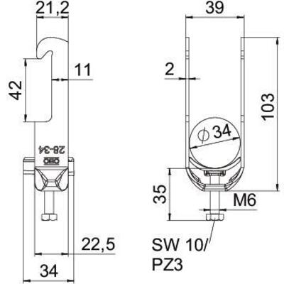OBO Bettermann Vertr Bügelschelle 28-34mm BS-W1-K-34 FT