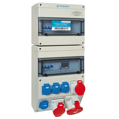 Walther Werke Kunststoff-Steckdosenkombi 1xRCD,6xMCB,4xSchutz 689449901