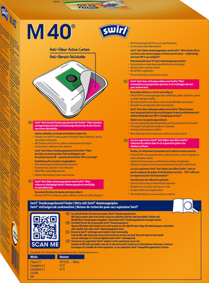 Swirl Staubbeutel für Miele M 40 Anti-Odour VE4