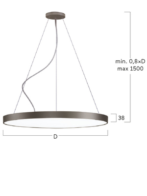 Lightnet LED-Pendelleuchte 3000K, silber BP5ASL-830H-D800-U