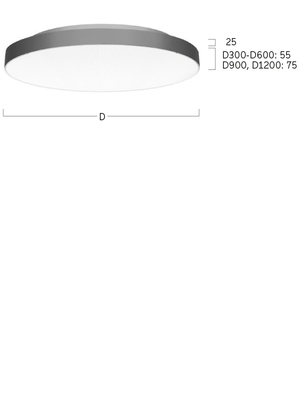 Lightnet LED-Anbauleuchte 3000K, silber BX1ASE-830M-D600