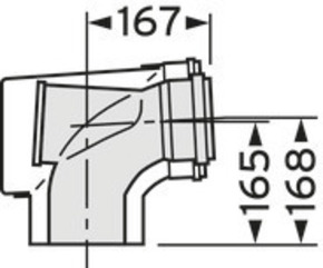 Vaillant Revisions-T-Stück (Bogen) 87Grad konzentrisch 0020106383