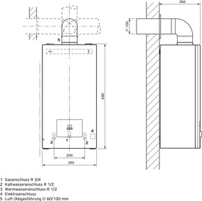 Vaillant Gas-Durchlaufwasserhitzer mit Gebläse turboMAG 115/1 P