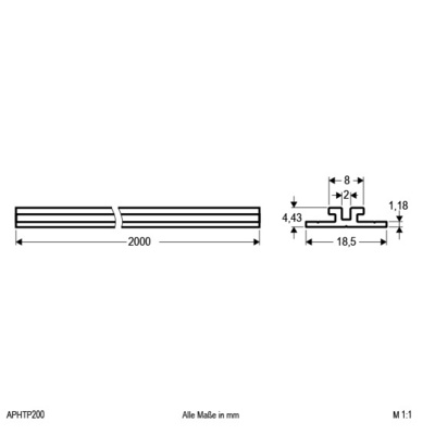 EVN Lichttechnik Alu-Träger-Profil 2m f.APH,APTE,APSF APH TP 200