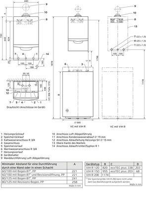 Vaillant Gas-WandheizgerätBrennwert ecoTEC plus VC 146/5-5 LL