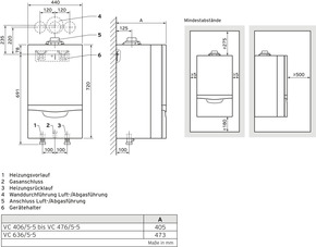 Vaillant Gas-WandheizgerätBrennwert ecoTEC plus VC 476/5-5 LL