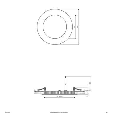 EVN Lichttechnik LED Einbau Panel 9W 350mA 3000K LPR 123 502