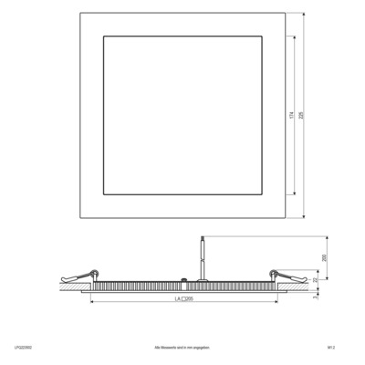 EVN Lichttechnik LED Einbau Panel 21W 350mA Warmweiß LPQ 223 502