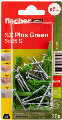 Fischer Deutschl. Dübel SX Plus Green SXPl.5x25SK(VE20)